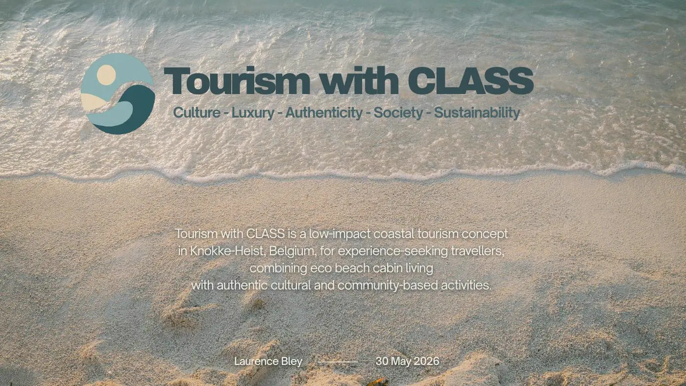 Tourism with CLASS pitch deck, slide 1 of 10